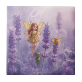 Azulejo Whimsy Among the Purple Blooms