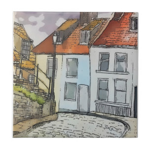 Azulejo Whitby Steps Scarborough Pintura original