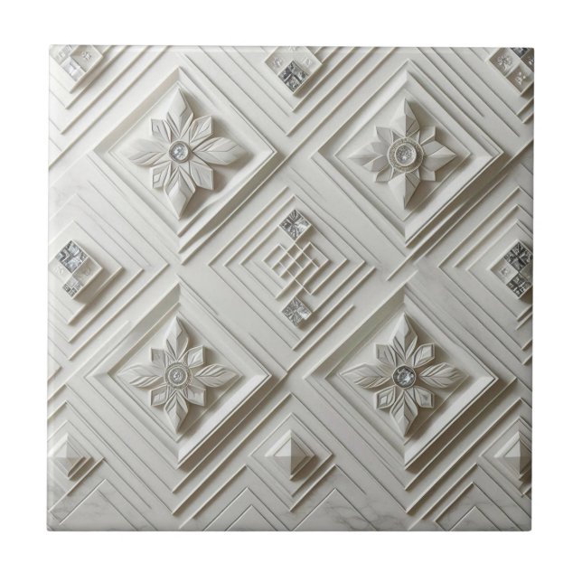 Azulejo White Diamond Mid Century Modern  (Frente)