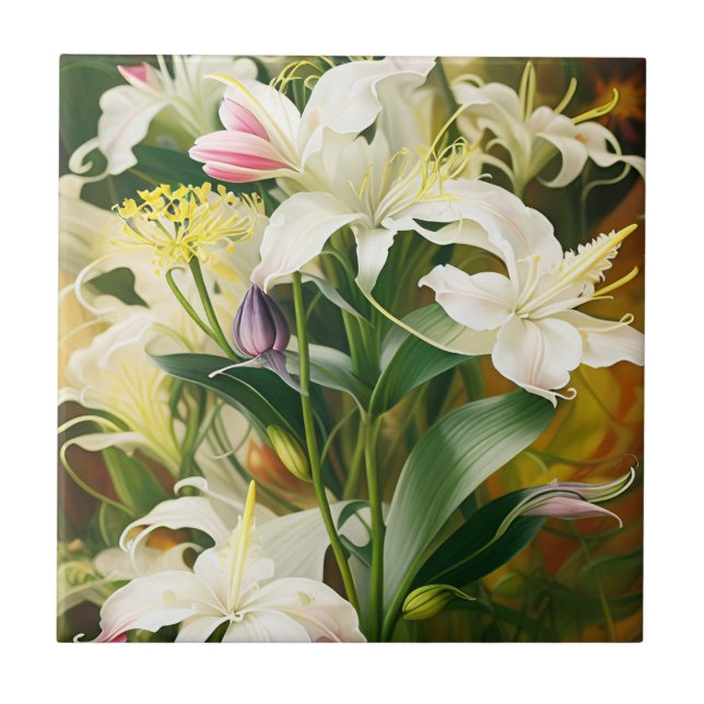 Azulejo White Lilies in Bloom (Frente)