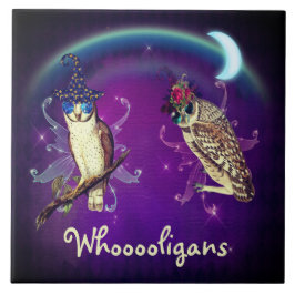 Azulejo Whooooligans Divertidos Fiestas Hooligan Owls