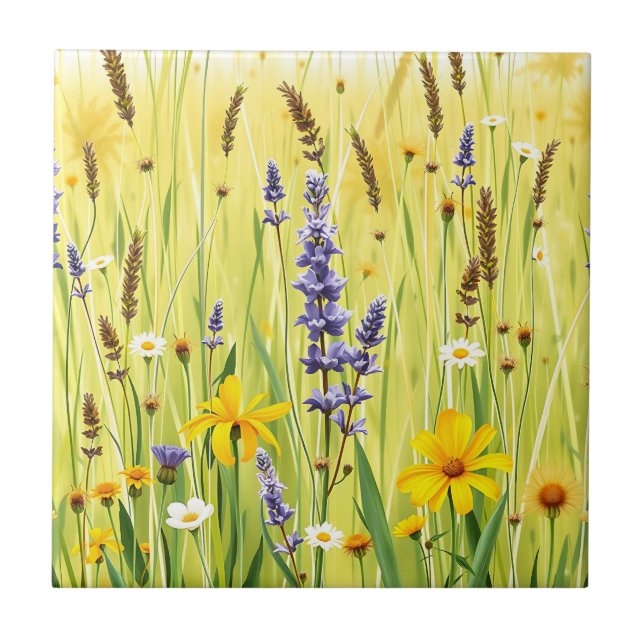 Azulejo Wildflower Meadow Summer Pattern (Frente)