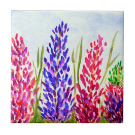 Azulejo Wildflowers florales del Lupine del arte de la