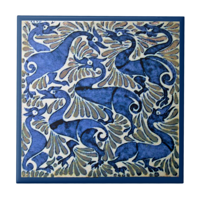 Azulejo William * De Morgan Fantastic Ducks | (Frente)
