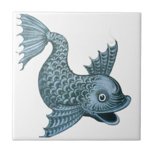 Azulejo William * De Morgan Pez Fantástico  