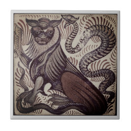 Azulejo William * De Morgan Tiger and Snake Brown|