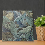Azulejo William Morris Acanthus Sage Flor Floral Botánica<br><div class="desc">Este elegante y rico diseño de arte floral del viejo mundo se basa en el patrón de William Morris Acanthus,  un diseño clásico de papel pintado verde azul de 1875 creado por William Morris para su línea de papel pintado de flores inglesas.</div>