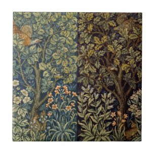Azulejo William Morris - Árbol de pájaro faisán botánico