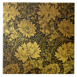 Azulejo William Morris Black And Gold Floral