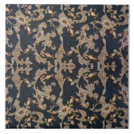 Azulejo William * Morris Black and Gold Pine Cone Design