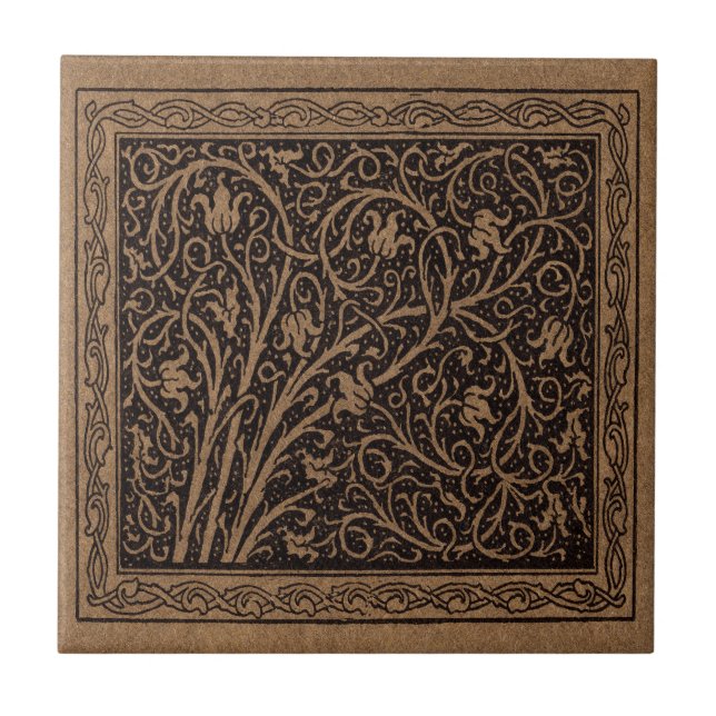 Azulejo William Morris Campion Cuero Damask (Frente)