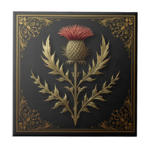 Azulejo William Morris cardo escocés floral vintage