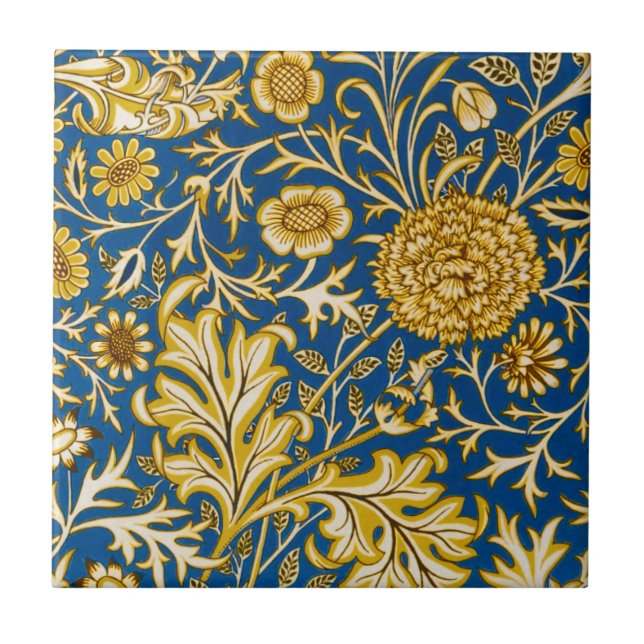 Azulejo William Morris Cherwell Floral Pattern Blue (Frente)