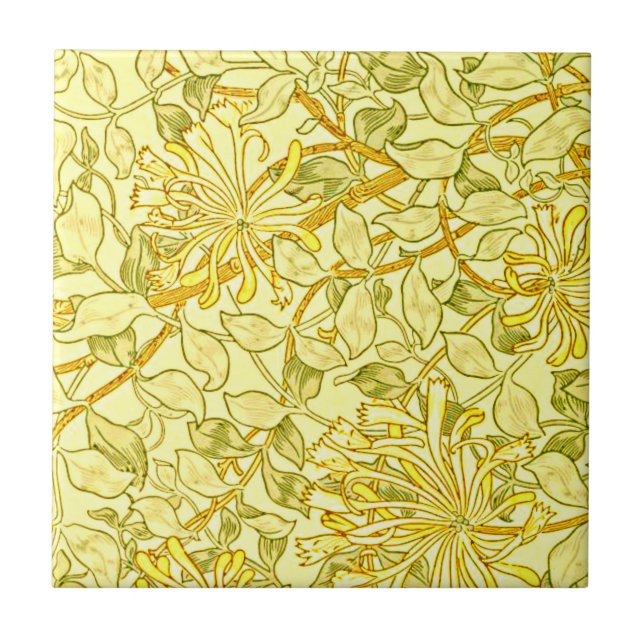 Azulejo William Morris - Conejito en amarillo  (Frente)