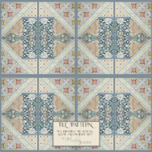 Azulejo William Morris Craftsman Era Collage RIGHT