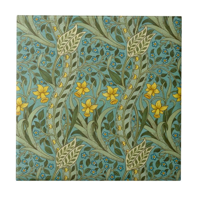 Azulejo William Morris Daffodil Floral Pattern Classic (Frente)