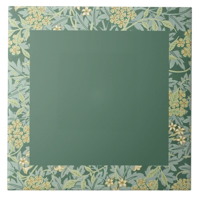 Azulejo William Morris, Dark Green y Jasmine Pattern, (Frente)