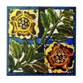 Azulejo William * Morris De Morgan Dos Flores Amarillas |