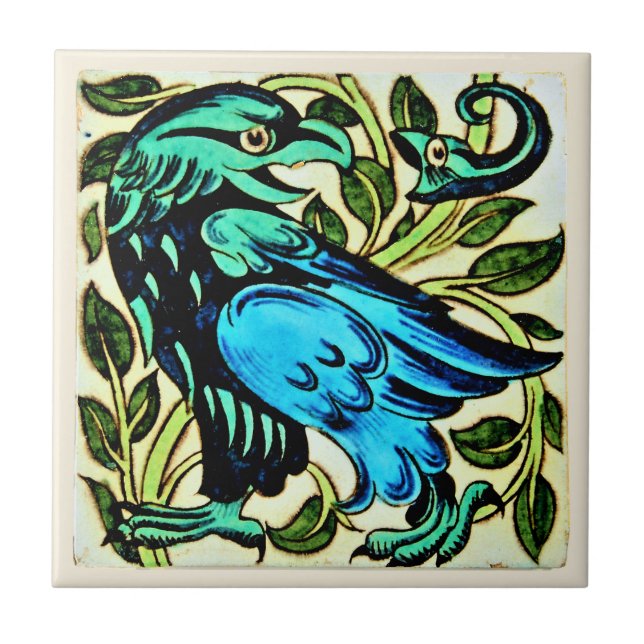 Azulejo William * Morris De Morgan Eagle y Snark | (Frente)