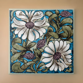 Azulejo William * Morris De Morgan Sprig de Flores Blancas