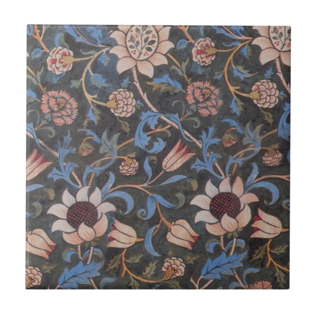 Azulejo William Morris Evenlode Arte Textil Floral (Frente)