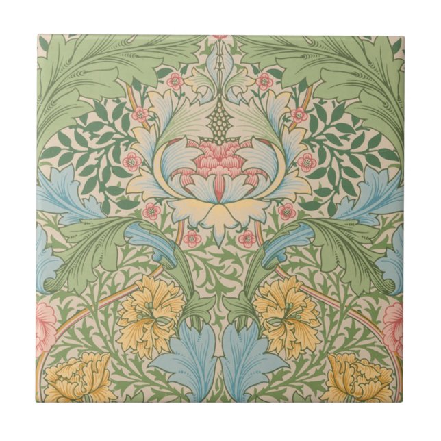 Azulejo William Morris Flor Floral Botánica Myrtle (Frente)