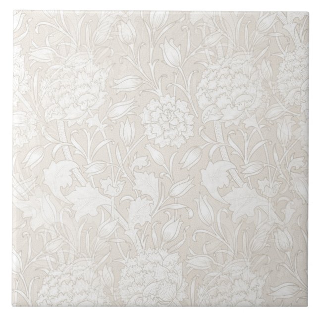 Azulejo William Morris Floral Pattern in Sepia  (Frente)