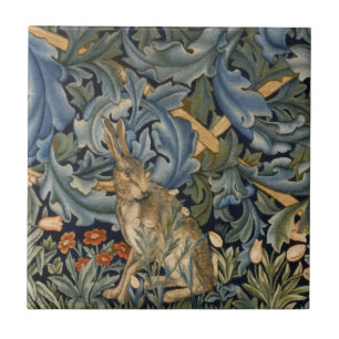 Azulejo William Morris Forest Rabbit Floral Art Nouveau