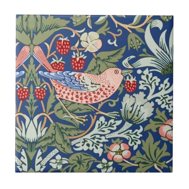 Azulejo William Morris Fruta Robada Coral Marina (Frente)