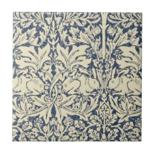 Azulejo William Morris, gris azul, patrón, Art Nouveau, v