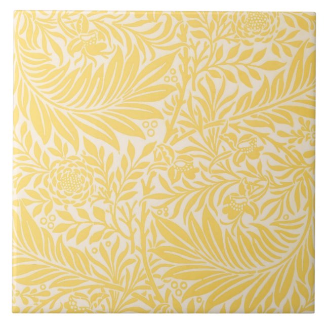 Azulejo William Morris - Hojas de Larkspur y Patrón de Flo (Frente)