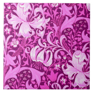 Azulejo William Morris Iris y Lily, Amethyst Purple