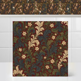 Azulejo William Morris Jasmine Acanthus Blanco Gato Coinci