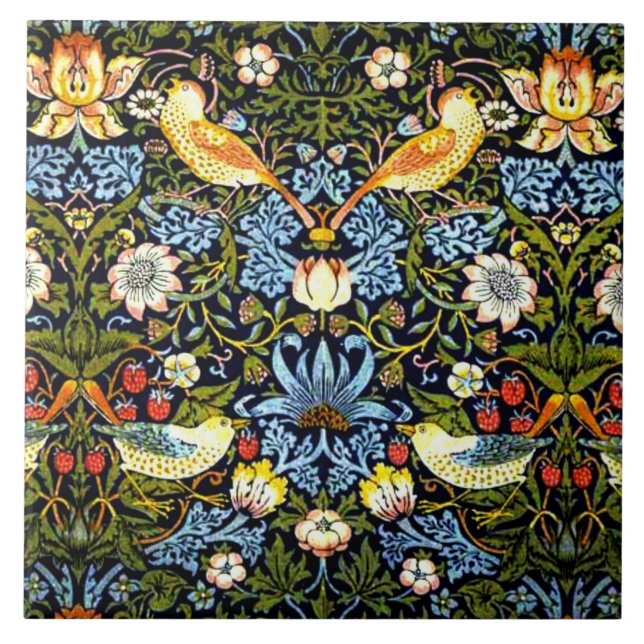 Azulejo William Morris - Ladrón de fresa de cerámica (Frente)