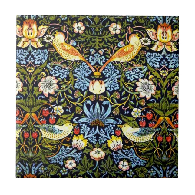 Azulejo William Morris - Ladrón de fresa de cerámica (Frente)