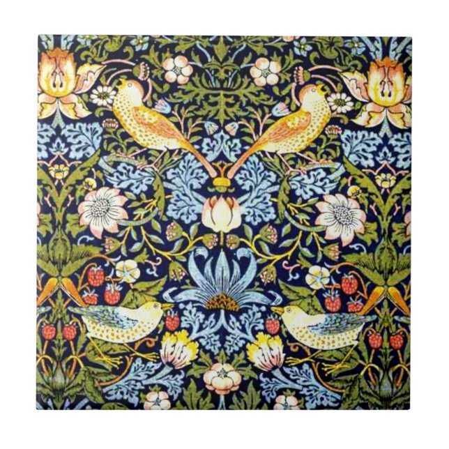 Azulejo William Morris, ladrón de fresas, (Frente)