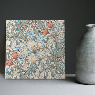 Azulejo William Morris Lily Art Nouveau Floral Pattern Cer