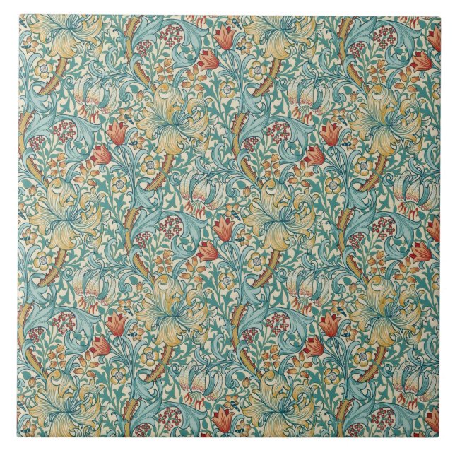 Azulejo William Morris "Lirio Dorado" 3 (Frente)