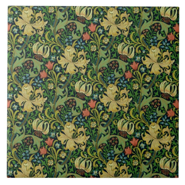 Azulejo William Morris "Lirio Dorado" 4 (Frente)