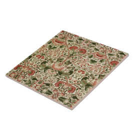 Azulejo William Morris Lodden Foliage Green Pink