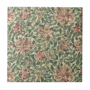 Azulejo William Morris - madreselva y hojas de Nouveau del
