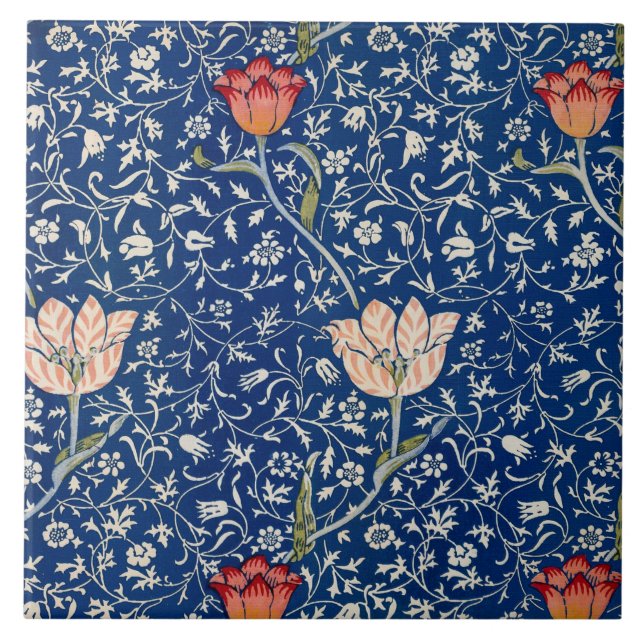 Azulejo William Morris Medway Blue Floral (Frente)