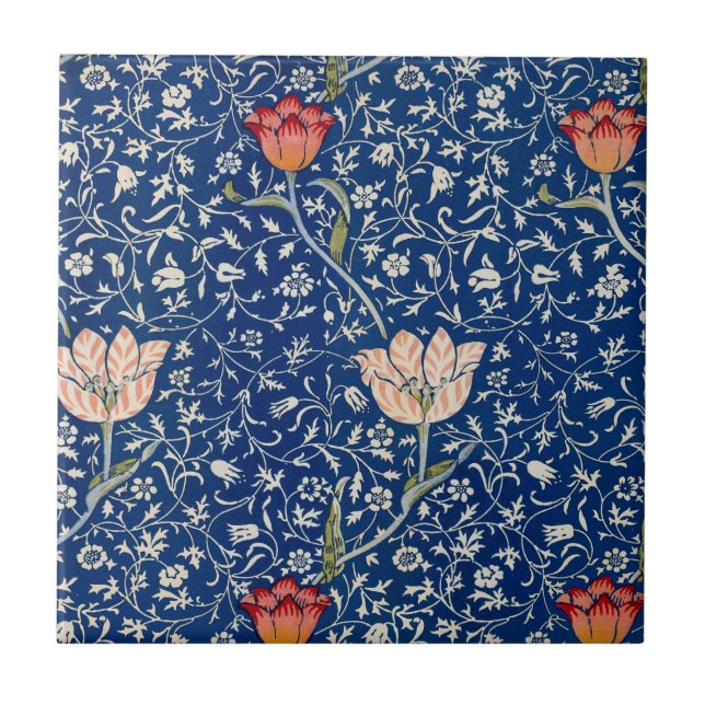 Azulejo William Morris Medway Blue Floral (Frente)