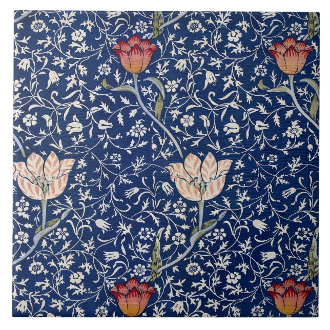 Azulejo William Morris Medway Blue Floral (Frente)