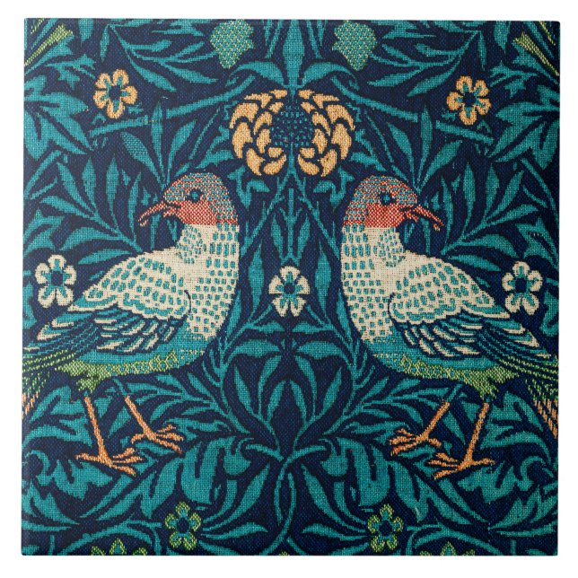 Azulejo William Morris - Patrón Aves y Floral (Frente)