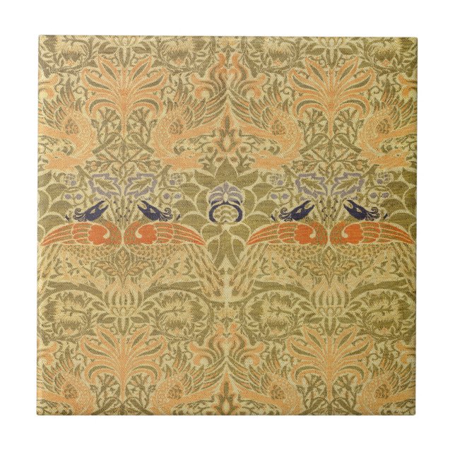 Azulejo William Morris Peacock & Dragon Arts & Crafts (Frente)