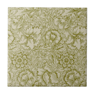 Azulejo William Morris Poppy Classic Floral Green