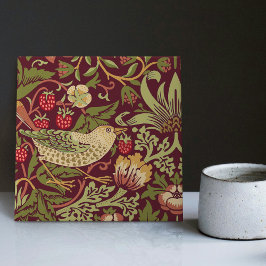 Azulejo William Morris Red Strawberry Thief Cerámica Tile