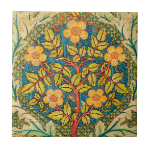 Azulejo William Morris Rosa Wreath: Arte y artesanía clási