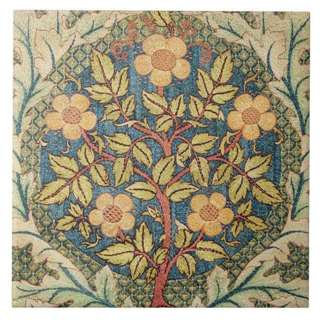 Azulejo William Morris Rosa Wreath Cushion Cover Classic (Frente)